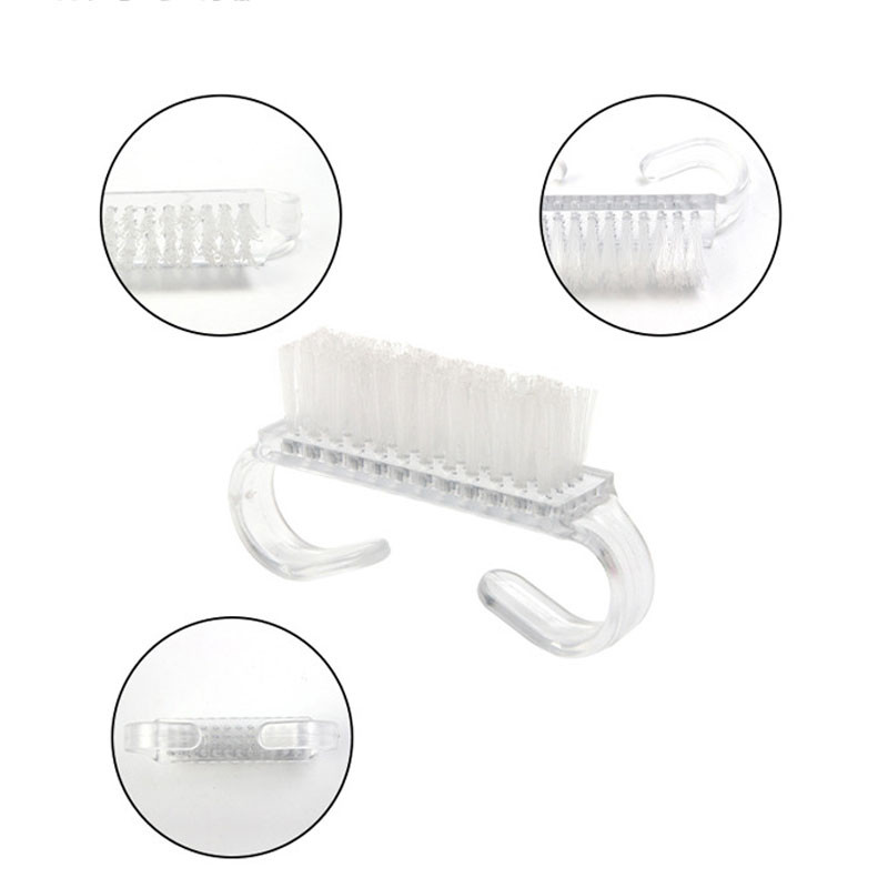 1tk Nail Art Dust Clean Pintsel Plastikust küünte puhastamine Maniküür Küünte tolmuhari Pediküüri tööriista pulber Eemalda küünehari küünte ilu