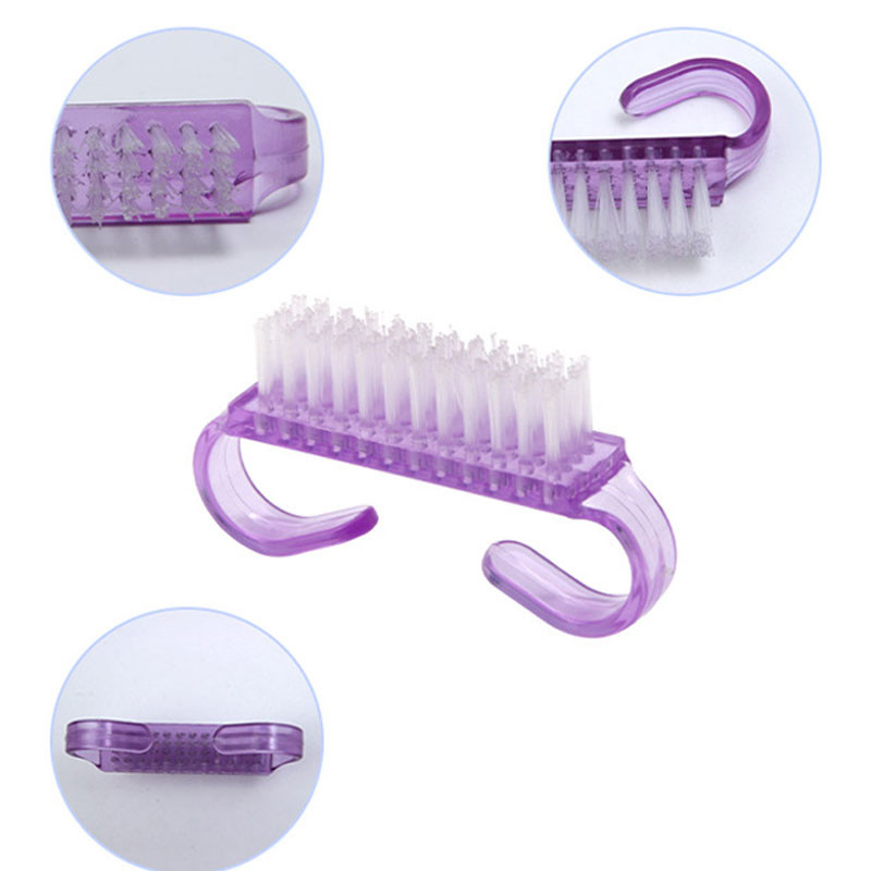 1tk Nail Art Dust Clean Pintsel Plastikust küünte puhastamine Maniküür Küünte tolmuhari Pediküüri tööriista pulber Eemalda küünehari küünte ilu