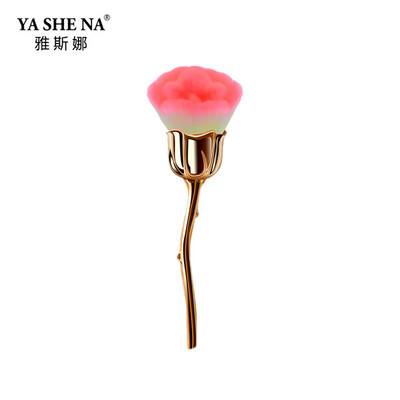 Klasični kistovi za šminkanje s cvijetom ruže s dugom drškom, 6 boja, akrilna meka četka za prašinu za nokte za čišćenje manikure