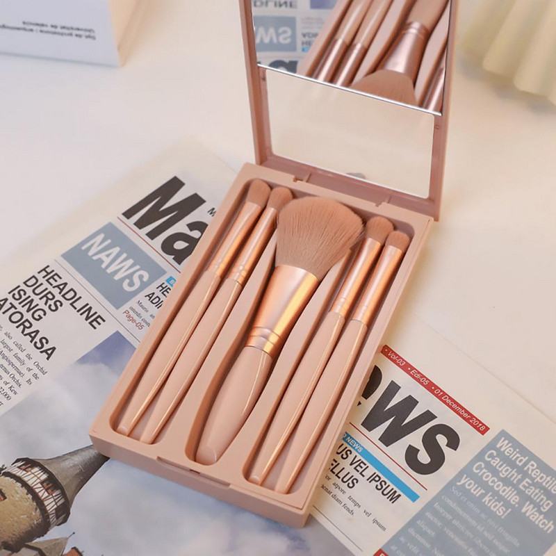5 tk/komplekti meigipintsel Pehmete harjastega Mini Beauty Tool peitekreem lauvärv Make Up Brush Kit Lauvärvipintsel Reisi kasutamine