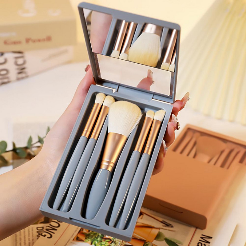 5 tk/komplekti meigipintsel Pehmete harjastega Mini Beauty Tool peitekreem lauvärv Make Up Brush Kit Lauvärvipintsel Reisi kasutamine