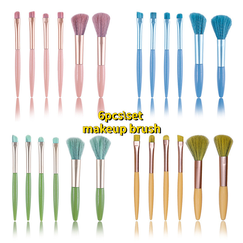 6pcs\set Σετ πινέλων μακιγιάζ Blusher Eyeshadow Brush Loose Powder Foundation Brushes Portable Cosmetics Applicators Εργαλεία μακιγιάζ