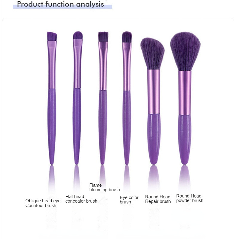 6pcs\set Σετ πινέλων μακιγιάζ Blusher Eyeshadow Brush Loose Powder Foundation Brushes Portable Cosmetics Applicators Εργαλεία μακιγιάζ