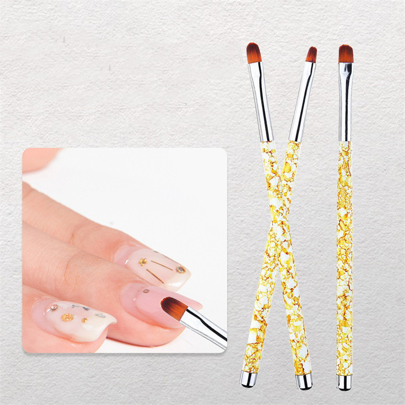 3 τεμ Acrylic UV Gel Extension Builder Nail Painting Στυλό Πινέλα σχεδίασης Σετ Πέταλο Λουλούδι Ζωγραφική Πινέλο Σχεδίου Εργαλεία μανικιούρ