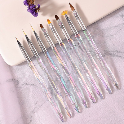 Aurora French Stripe Nail Art Brush 3D Tips Manicuring Line Drawing UV Gel Brushes Инструменти за рисуване Аксесоари за акрил за нокти