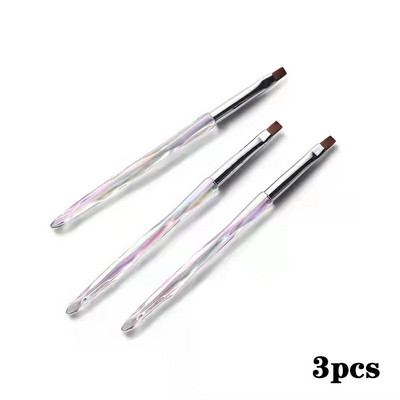 Aurora French Stripe Nail Art Brush 3D Tips Γραμμή μανικιούρ Σχεδιάζοντας βούρτσες UV Gel Εργαλεία βαφής Ακρυλικά αξεσουάρ νυχιών