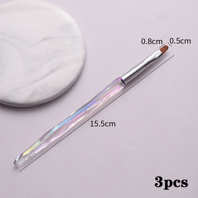 Aurora French Stripe Nail Art Brush 3D Tips Γραμμή μανικιούρ Σχεδιάζοντας βούρτσες UV Gel Εργαλεία βαφής Ακρυλικά αξεσουάρ νυχιών