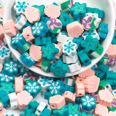 Savist vahehelmed kaelakeed käevõru 20/50 tk 9-11 mm mereorganismi kujuga polümeerist savihelmed ehete valmistamiseks isetegemise tarvikud