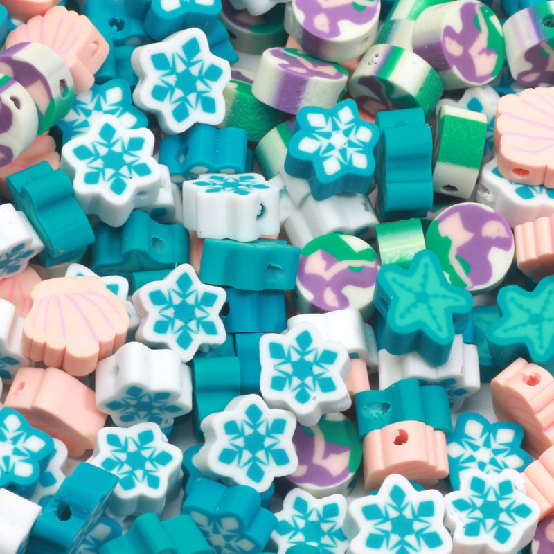 Savist vahehelmed kaelakeed käevõru 20/50 tk 9-11 mm mereorganismi kujuga polümeerist savihelmed ehete valmistamiseks isetegemise tarvikud