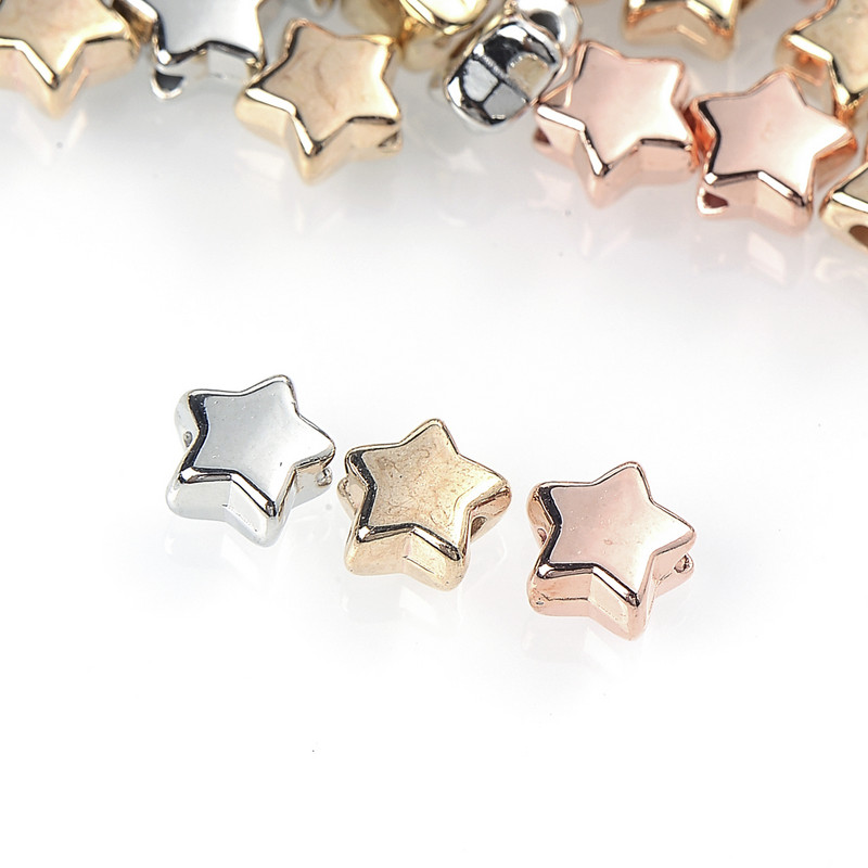 100/200/300 tk 4/5/6 mm tähe ümmargused CCB helmed kuldse hõbeda värvi lahtised vahehelmed ehete jaoks. Leidke ise ise tarvikud