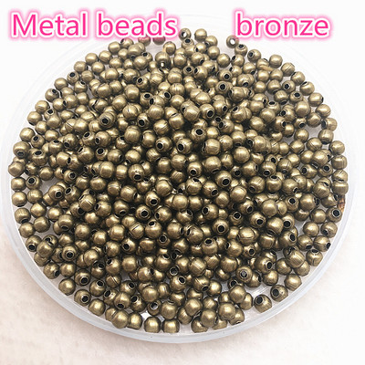 Ékszerleletek barkácsolás 100db 4mm-es fémgyöngyök sima golyós távtartó gyöngyök ékszerkészítéshez