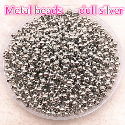 Ékszerleletek barkácsolás 100db 4mm-es fémgyöngyök sima golyós távtartó gyöngyök ékszerkészítéshez