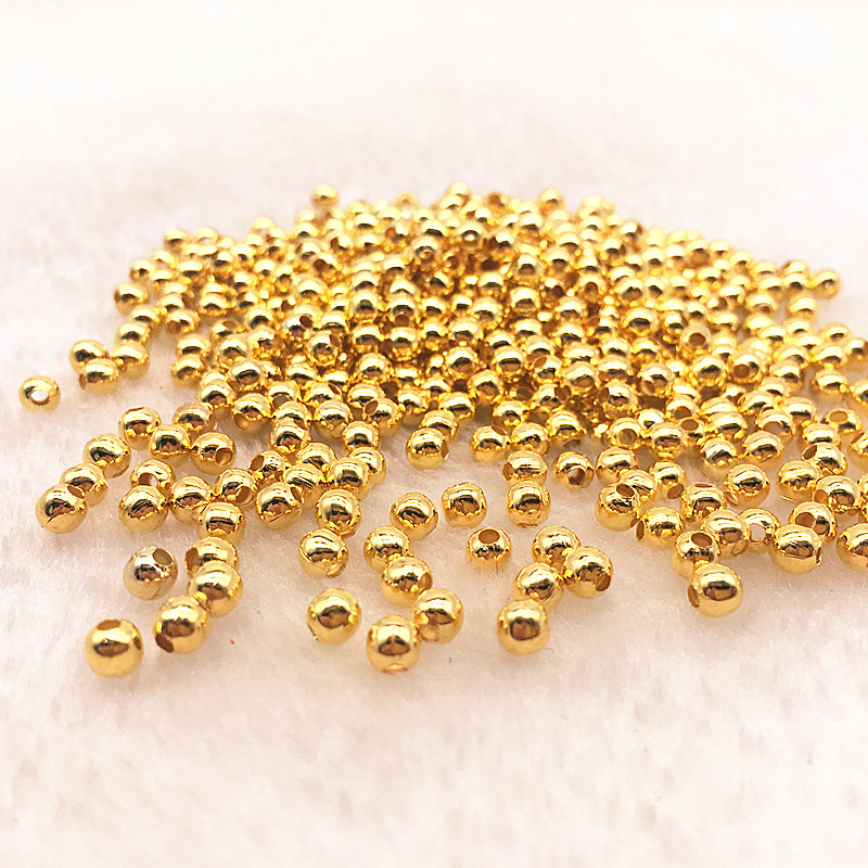 Ékszerleletek barkácsolás 100db 4mm-es fémgyöngyök sima golyós távtartó gyöngyök ékszerkészítéshez