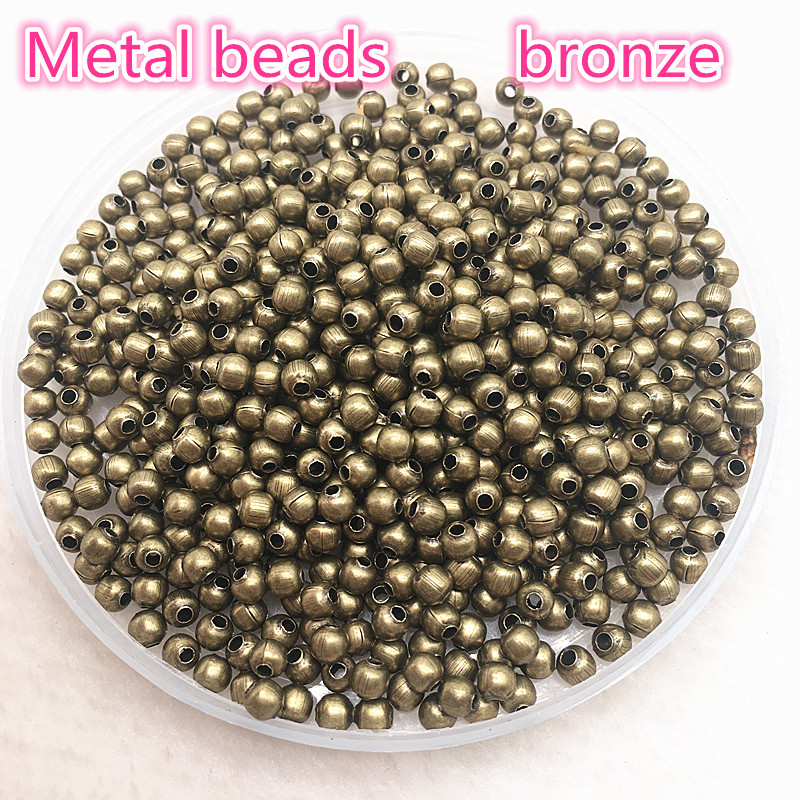 Ékszerleletek barkácsolás 100db 4mm-es fémgyöngyök sima golyós távtartó gyöngyök ékszerkészítéshez