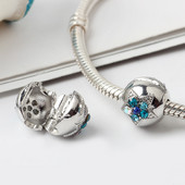 Clasic, original, margele din aliaj, albastru, CZ, stea strălucitoare, agatatoare, clip, opritor, se potrivește cu brățară Pandora, brățară, bijuterii pentru femei DIY