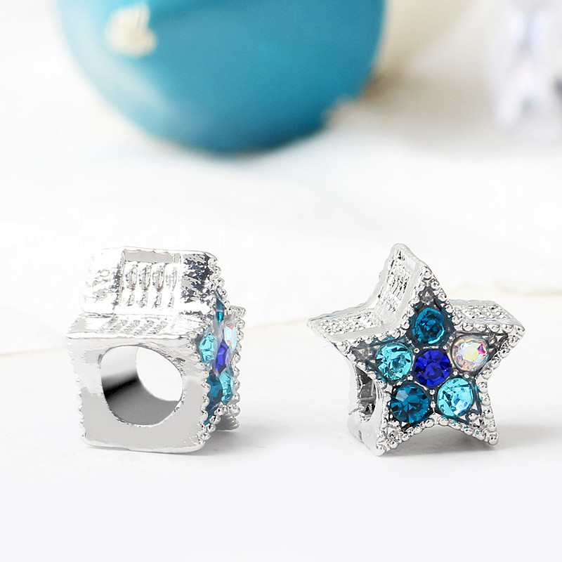 Klassikaline originaal sulamist helmes sinine CZ särav täht, rippuv võluklamber, kork sobib Pandora käevõru käevõru DIY naiste ehted