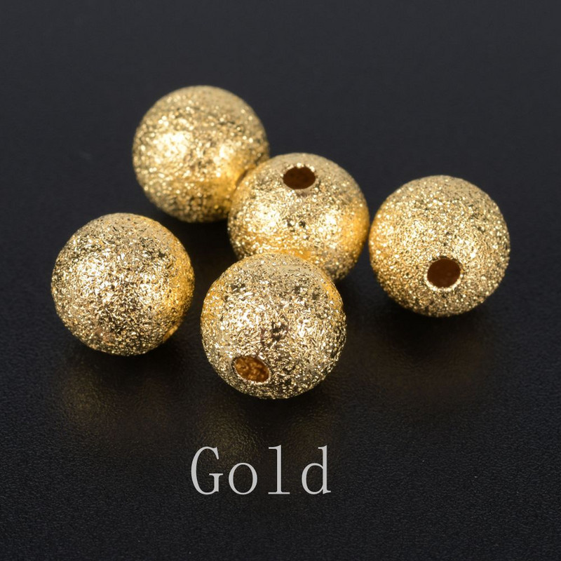 20-100 kom/lot bakrene mat perle s rupom DIY dodaci za nakit Zalihe labavih razmaknica perli za izradu nakita