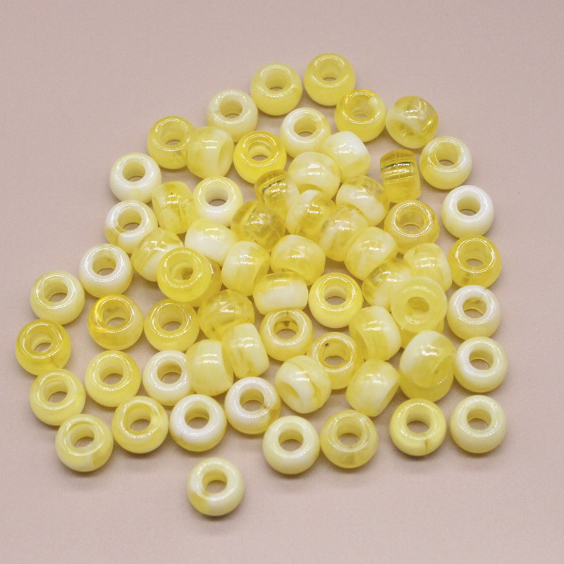 6x9 mm didelės skylės akrilo karoliukai plaukų karoliukai laisvi tarpiniai karoliukai papuošalams gaminti „pasidaryk pats“ papuošalų priedai