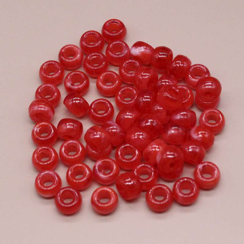 6x9 mm didelės skylės akrilo karoliukai plaukų karoliukai laisvi tarpiniai karoliukai papuošalams gaminti „pasidaryk pats“ papuošalų priedai