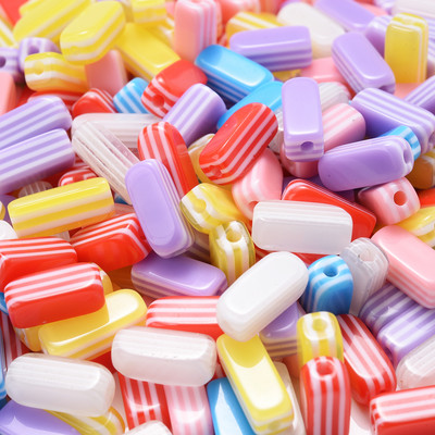 iYOE 50 tk kommid akrüülvaigust triibulised helmed lahtised vahehelmed ehete valmistamiseks käevõru kaelakee meisterdamine lastele ehtetarbed