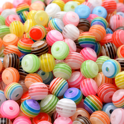 iYOE 50 tk kommid akrüülvaigust triibulised helmed lahtised vahehelmed ehete valmistamiseks käevõru kaelakee meisterdamine lastele ehtetarbed