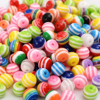 iYOE 50 tk kommid akrüülvaigust triibulised helmed lahtised vahehelmed ehete valmistamiseks käevõru kaelakee meisterdamine lastele ehtetarbed