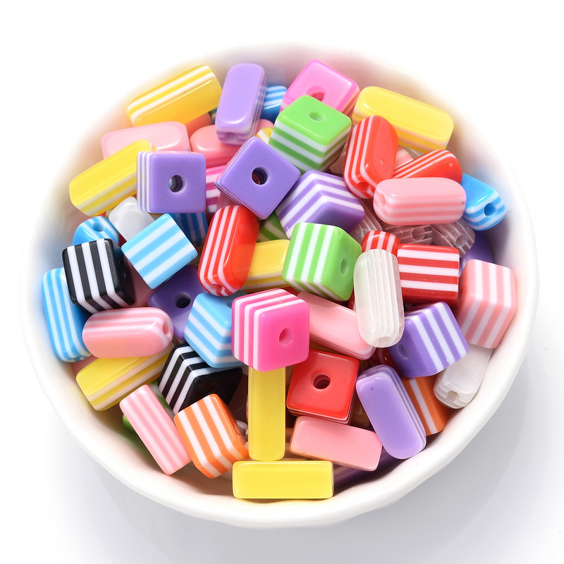 iYOE 50 tk kommid akrüülvaigust triibulised helmed lahtised vahehelmed ehete valmistamiseks käevõru kaelakee meisterdamine lastele ehtetarbed