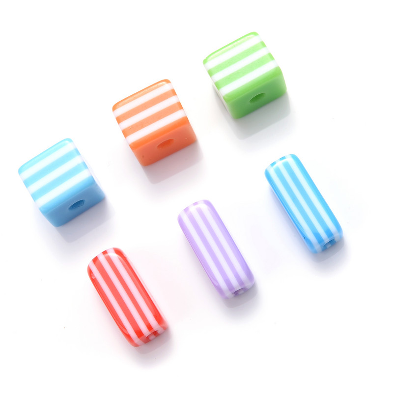 iYOE 50 tk kommid akrüülvaigust triibulised helmed lahtised vahehelmed ehete valmistamiseks käevõru kaelakee meisterdamine lastele ehtetarbed