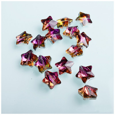 AB värvilised viie tärni kujulised helmed 14 mm kristallhelmed mitmevärvilised lihvitud helmed ehete valmistamiseks kaelakee tarvikud