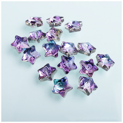 AB värvilised viie tärni kujulised helmed 14 mm kristallhelmed mitmevärvilised lihvitud helmed ehete valmistamiseks kaelakee tarvikud