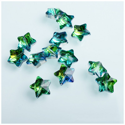 AB värvilised viie tärni kujulised helmed 14 mm kristallhelmed mitmevärvilised lihvitud helmed ehete valmistamiseks kaelakee tarvikud