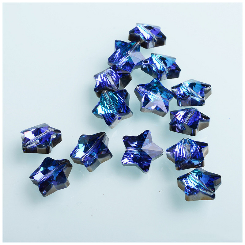 AB värvilised viie tärni kujulised helmed 14 mm kristallhelmed mitmevärvilised lihvitud helmed ehete valmistamiseks kaelakee tarvikud