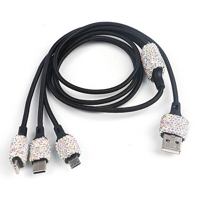 Νέος φορτιστής αυτοκινήτου Bling USB 5V 2.1A Γρήγορος προσαρμογέας διπλής θύρας Ροζ διακόσμηση αυτοκινήτου Διαμαντένια αξεσουάρ αυτοκινήτου Εσωτερικό για γυναίκα