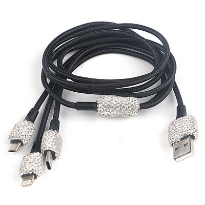 Νέος φορτιστής αυτοκινήτου Bling USB 5V 2.1A Γρήγορος προσαρμογέας διπλής θύρας Ροζ διακόσμηση αυτοκινήτου Διαμαντένια αξεσουάρ αυτοκινήτου Εσωτερικό για γυναίκα
