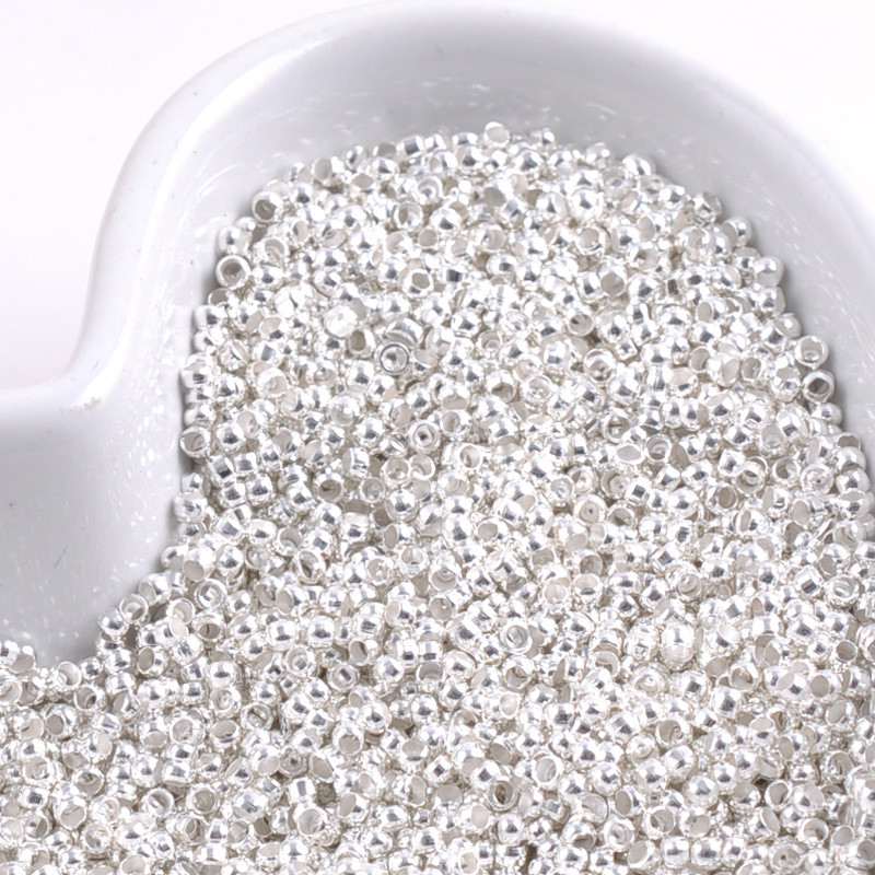 Setting Beads Sale 1000Pcs Χρυσό ασήμι επιμεταλλωμένο Round Spacer Loose Charms χάντρες 1,5 mm για τρύπα κατασκευής κοσμημάτων 1,5 mm YKL0378