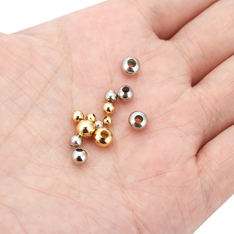 50 tk roostevabast terasest suure auguga helmed 3 4 5 6 mm kullavärvi lahtised ümmargused vahehelmed meisterdamiseks kaelakee käevõru ehete valmistamiseks