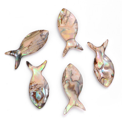 Χονδρική 2τμχ Φυσικό Κρεμαστό Ψάρι Γούρια Χάντρες 24x10mm Mother of Pearl Fish Shell χάντρες για Diy Κοσμήματα Σκουλαρίκι κολιέ