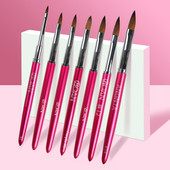 Rose Gold Acrylic Nail Brush 3D Pure Handmade Nail Brushes for Acrylic Application Professional Nylon Nail Art Brush Brush