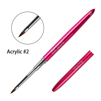Rose Gold Acrylic Nail Brush 3D Pure Handmade Nail Brushes for Acrylic Application Professional Nylon Nail Art Brush Brush
