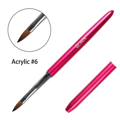 Rose Gold Acrylic Nail Brush 3D Pure Handmade Nail Brushes for Acrylic Application Professional Nylon Nail Art Brush Brush