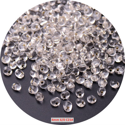 3 mm 4 mm baltos serijos nuleidžiami stiklo sėklų karoliukai su šoninėmis skylutėmis permatomi tarpikliai stiklo karoliukai, skirti „pasidaryk pats“ papuošalams gaminti vestuvių amatams