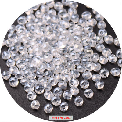 3 mm 4 mm baltos serijos nuleidžiami stiklo sėklų karoliukai su šoninėmis skylutėmis permatomi tarpikliai stiklo karoliukai, skirti „pasidaryk pats“ papuošalams gaminti vestuvių amatams