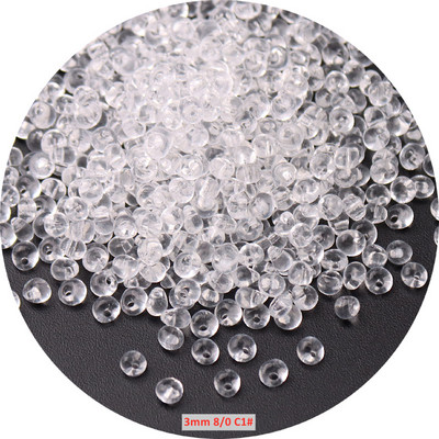 3 mm 4 mm baltos serijos nuleidžiami stiklo sėklų karoliukai su šoninėmis skylutėmis permatomi tarpikliai stiklo karoliukai, skirti „pasidaryk pats“ papuošalams gaminti vestuvių amatams