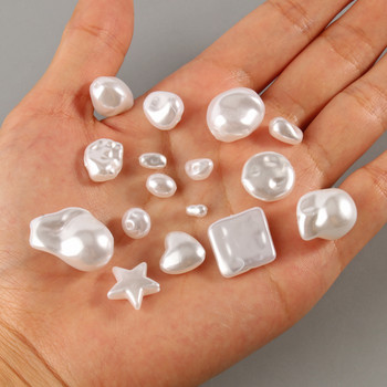 White Star Love Heart Beads Imitation Pearls Μπαρόκ ακρυλικές χάντρες για κοσμήματα Κατασκευάζοντας Loose Spacer Beads Βραχιόλι κολιέ DIY