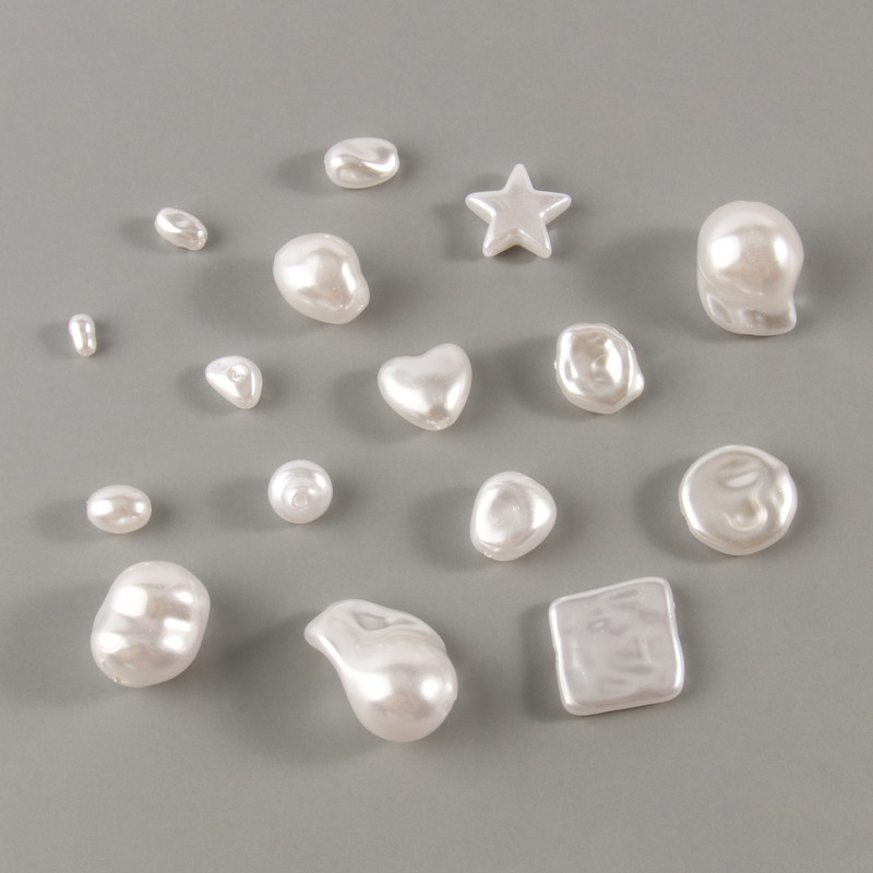 White Star Love Heart Beads Imitation Pearls Μπαρόκ ακρυλικές χάντρες για κοσμήματα Κατασκευάζοντας Loose Spacer Beads Βραχιόλι κολιέ DIY