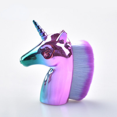 Ükssarviku pintslid galvaniseeritud vardad küünevärvi geel tolmupuhastuspintslid küünekunsti aksessuaarid jumestushari maniküüri tarvikud