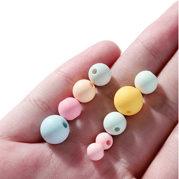 6/8/10 χιλιοστά Macaron Color Matte ακρυλικές χάντρες Round Spacer Loose Beads for Jewelry Making DIY Βραχιόλια Χειροτεχνίας Αξεσουάρ