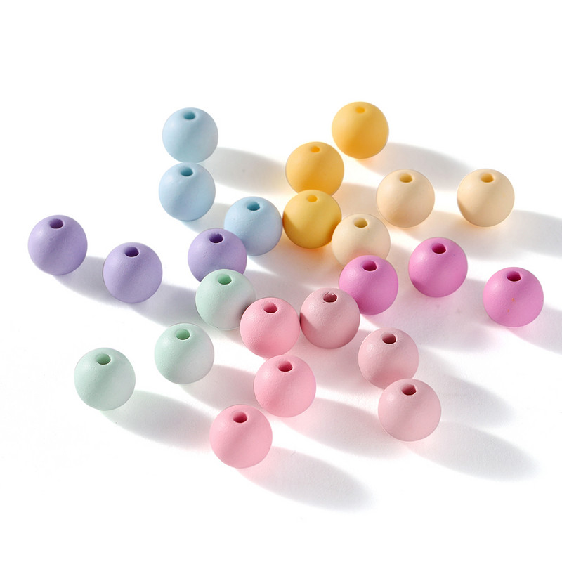 6/8/10 χιλιοστά Macaron Color Matte ακρυλικές χάντρες Round Spacer Loose Beads for Jewelry Making DIY Βραχιόλια Χειροτεχνίας Αξεσουάρ