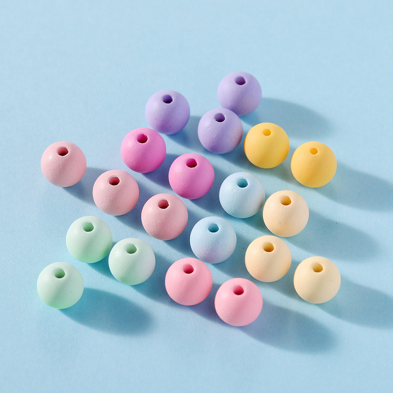 6/8/10 χιλιοστά Macaron Color Matte ακρυλικές χάντρες Round Spacer Loose Beads for Jewelry Making DIY Βραχιόλια Χειροτεχνίας Αξεσουάρ