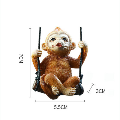 Resin Armsad päikeseprillid Koer Anime Auto Aksessuaarid Kiik Mops Ripatsid Auto Tahavaate Peegel Kaunistused Sünnipäevakingitus Paarile Aksessuaarid